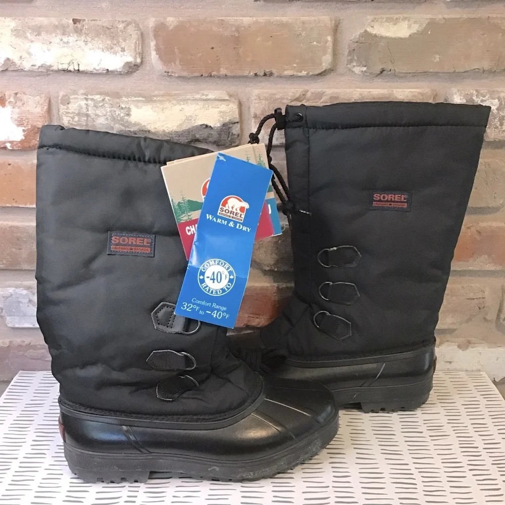 SOREL Women’s Black Winter Snow Duck Tall Boots 9 NEW